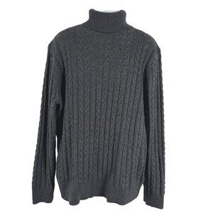 J. Crew Supersoft Lambswool Blend Turtleneck Sweater Mens XL Cable Knit FS-1421